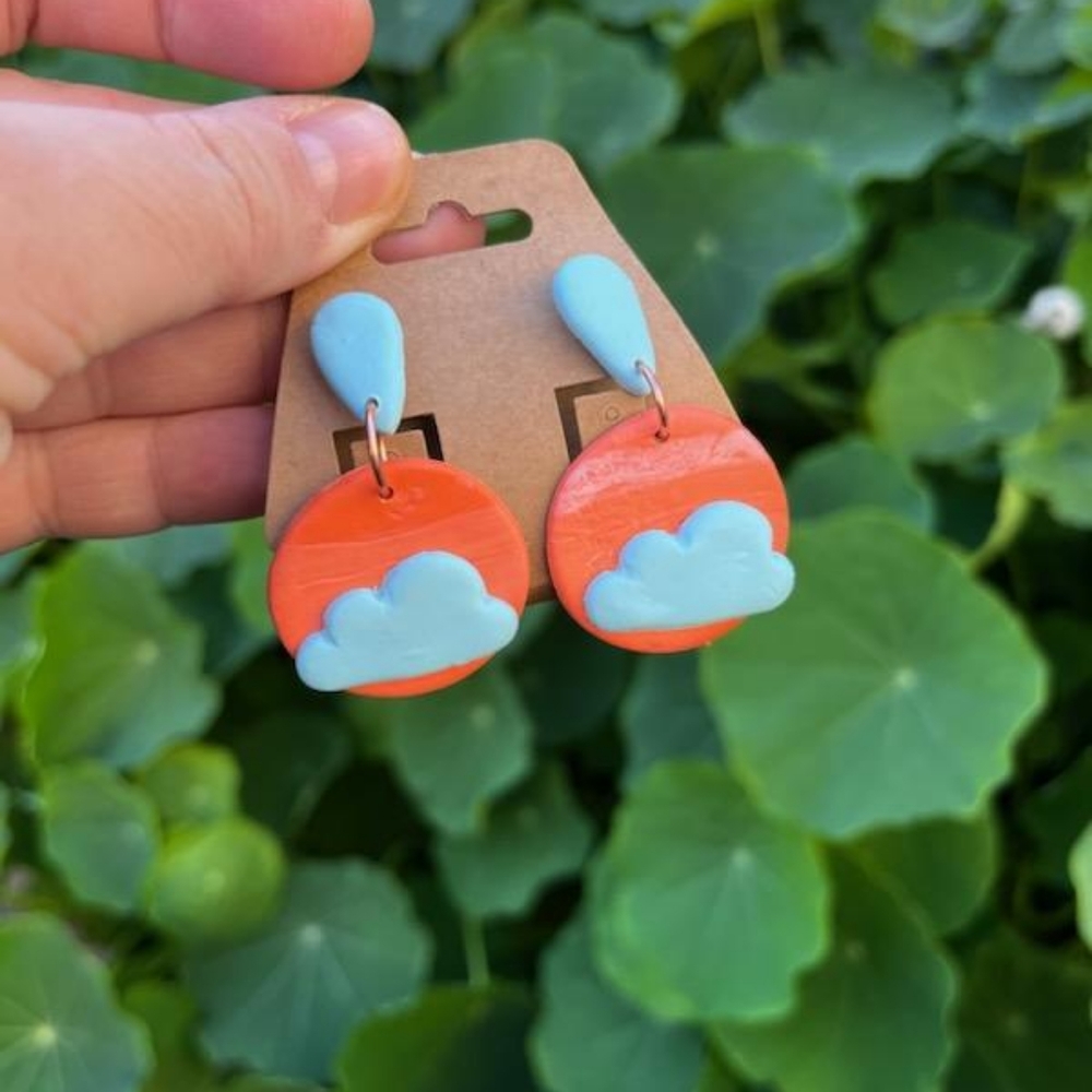 Sunset Cloud Handmade Earrings